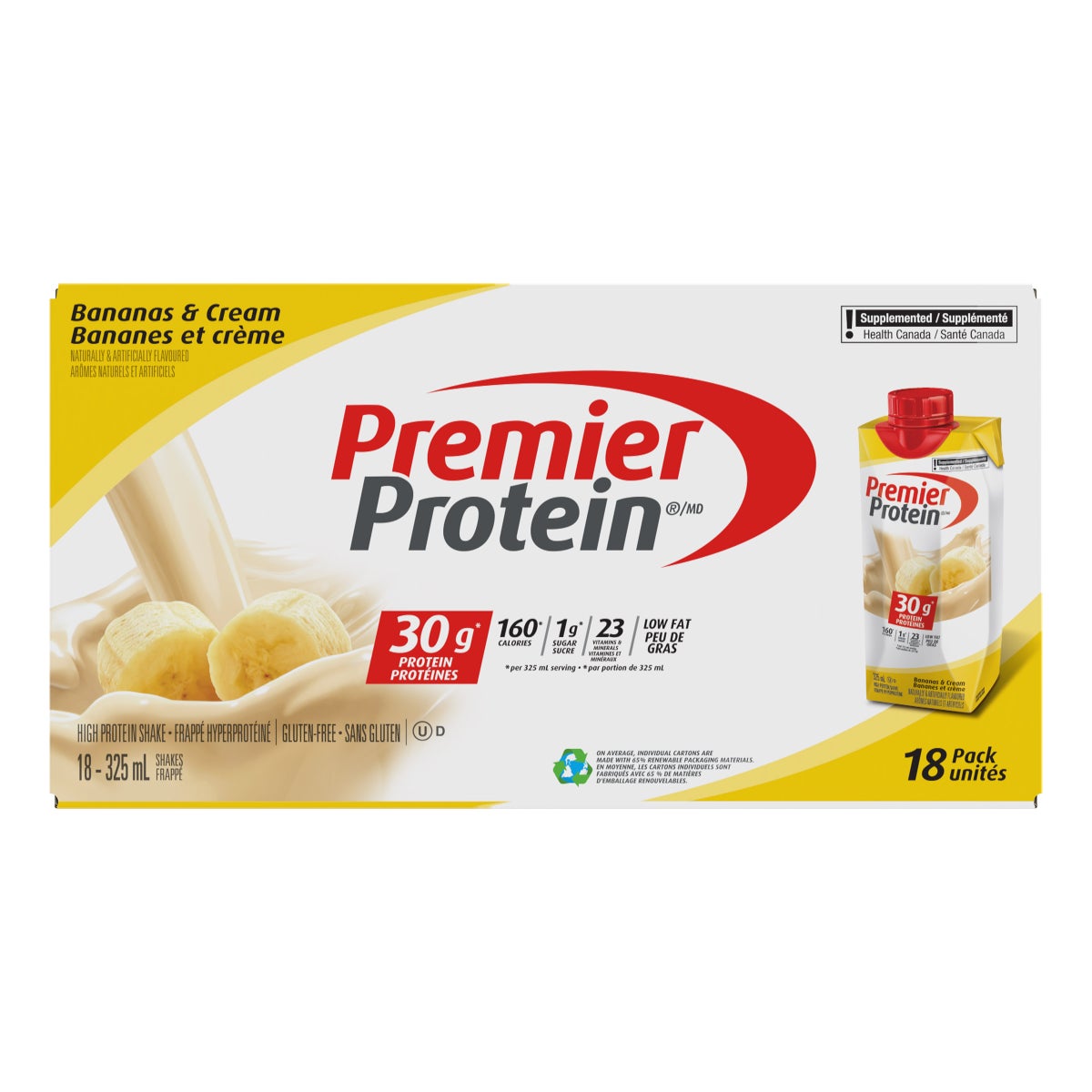 Premier Protein Shake Banana cream 18 X 325 Ml