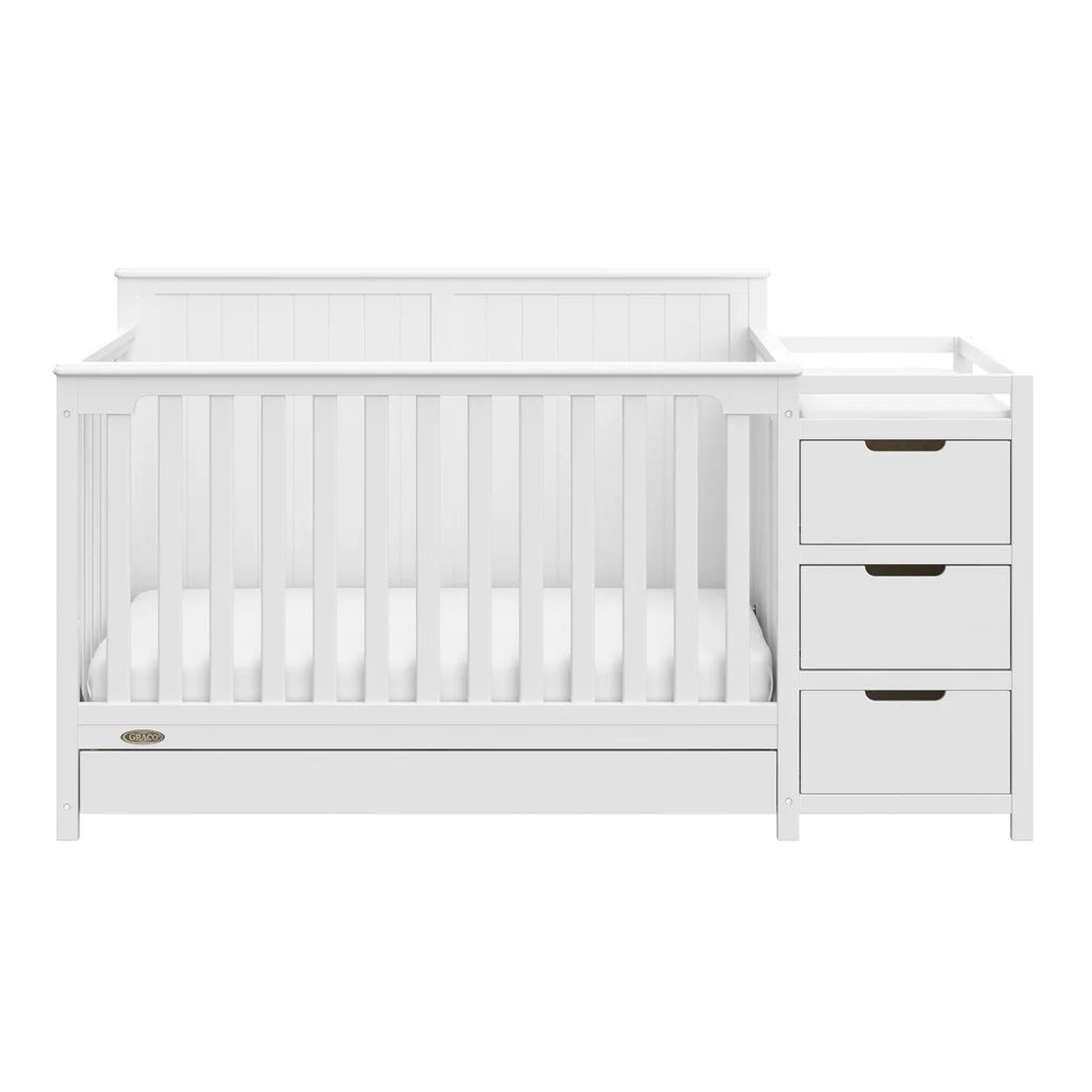 Graco Hadley 5-in-1 Convertible Crib and Changer with Drawer, White