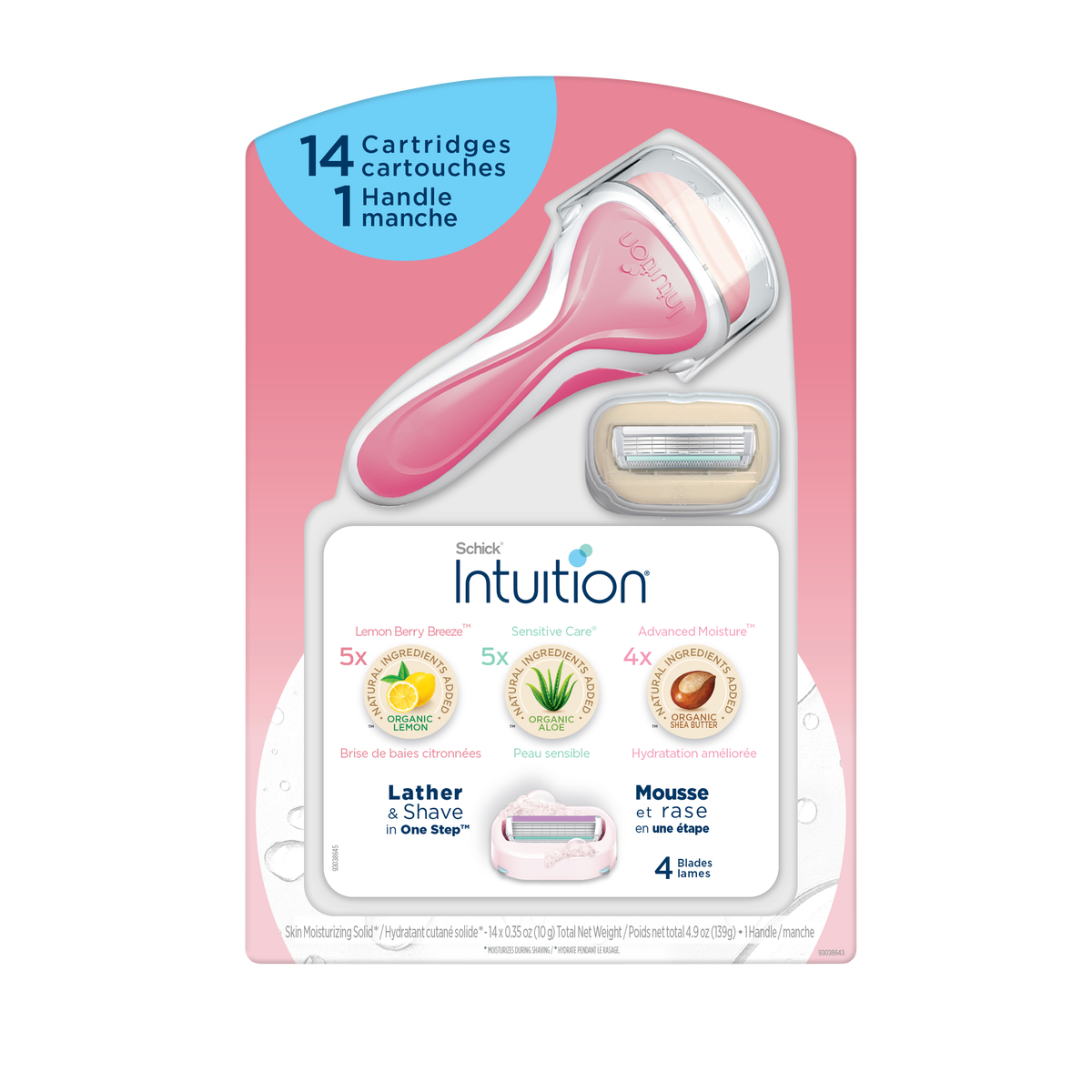 Schick Intuition Razor & Refill Variety Pack 14 Cartridges