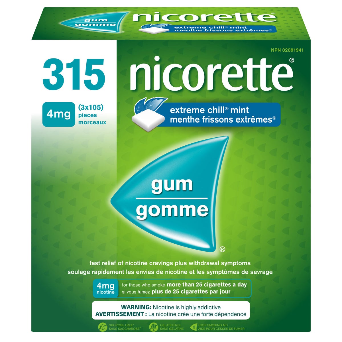 Nicorette 4mg Extreme Chill Gum 315 Pieces