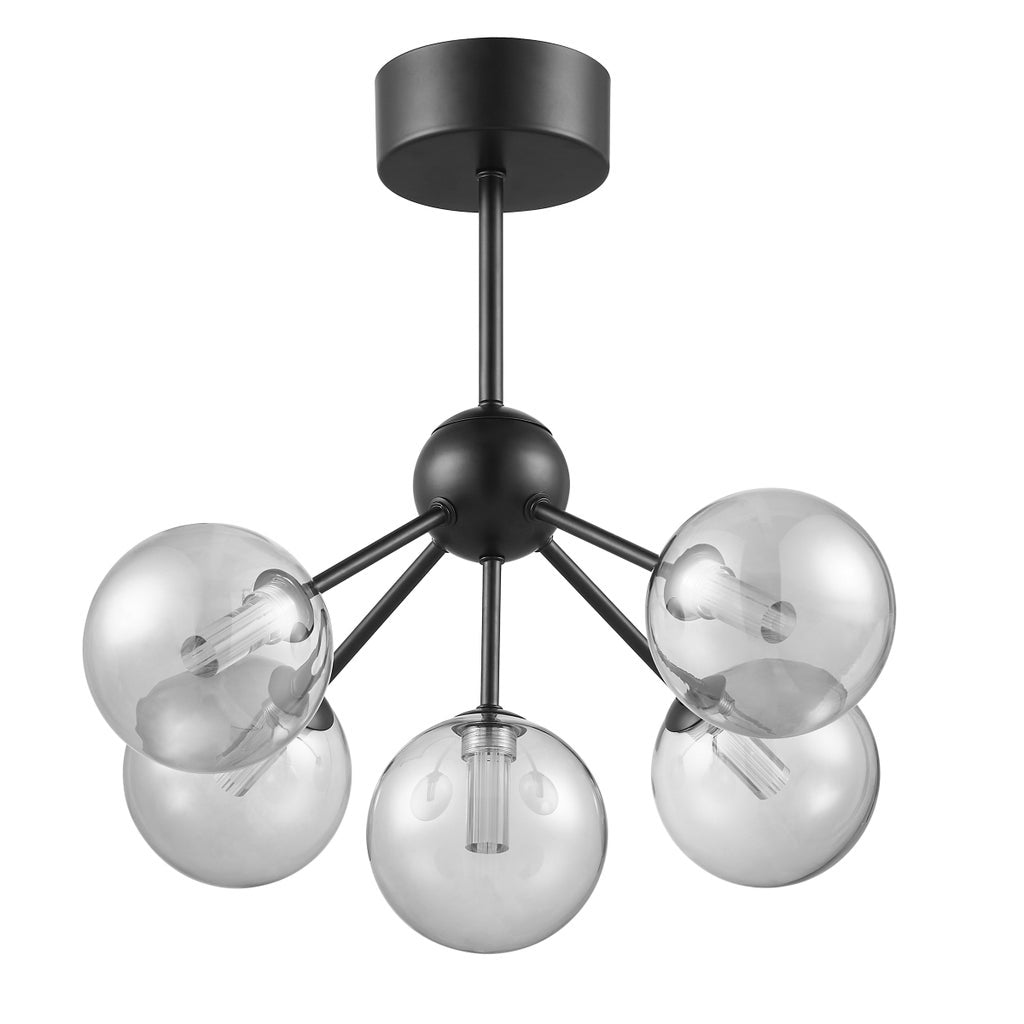 Lightica Lyra Pendant 5 LED Smoked Globes