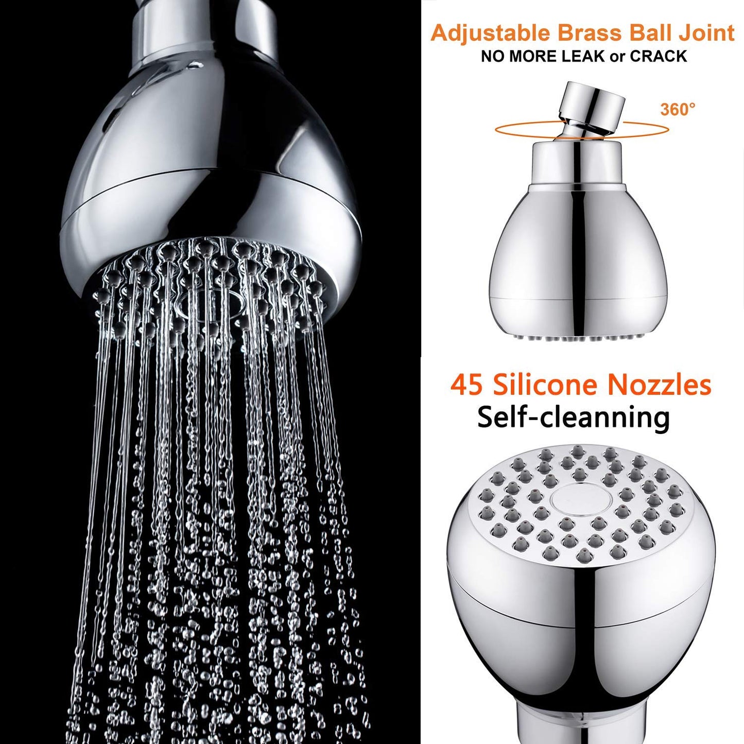 3 Inch High Pressure Shower Head - Best Pressure Boosting
