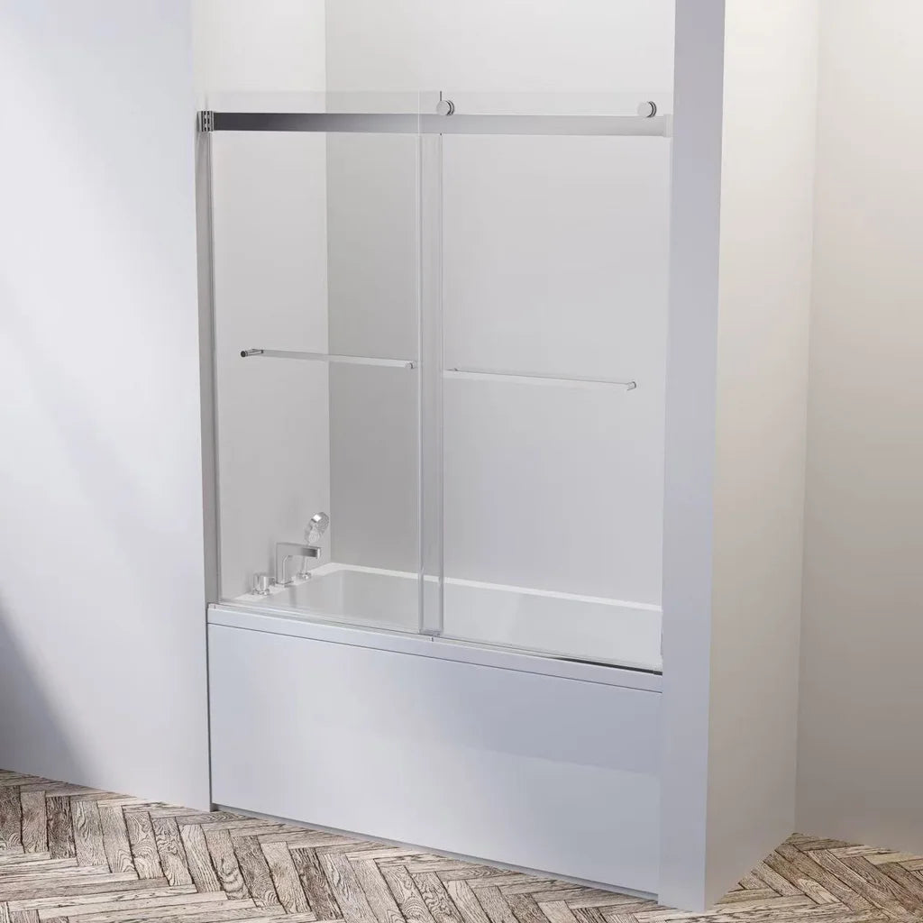 Hydro Vision Kronos 60 in. Frameless Reversible Bypass Bathtub Door