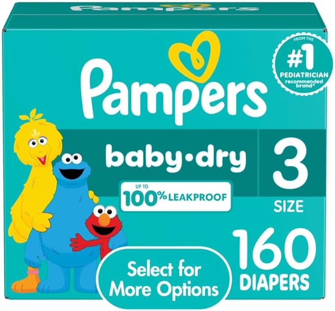 Pampers Baby Dry Diapers - Size 3, 160 Count