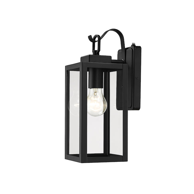 Ove Decors Rye 1-Pack 13.84-in Black 1-Light Outdoor Wall Light