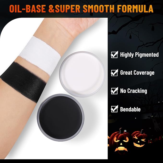 Halloween Black and White Face Body Paint Oil Based
