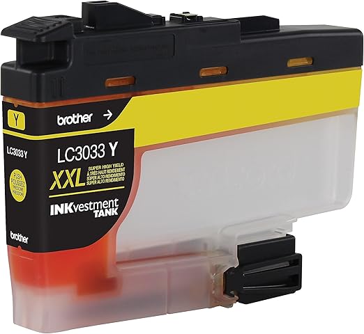 Brother Genuine LC3033Y, Single Pack Super High-Yield Yellow INKvestment Tank Ink Cartridge, Page Yield Up to 1,500 Pages, LC3033, Amazon Dash Replenishment Cartridge