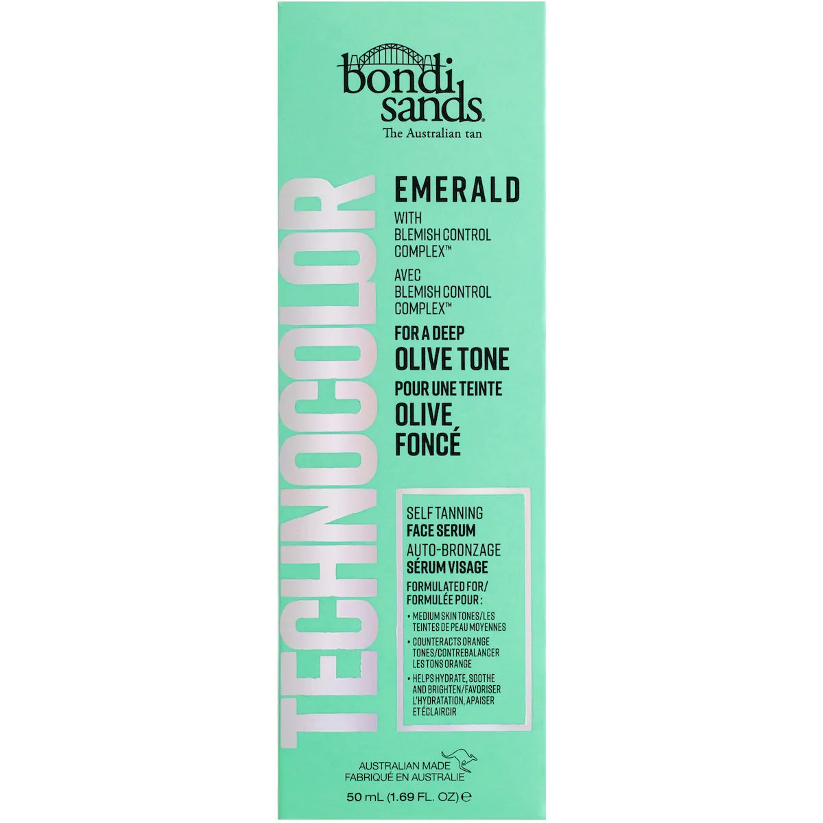 Bondi Sands Technocolor Tan Face Serum Emerald 50ml