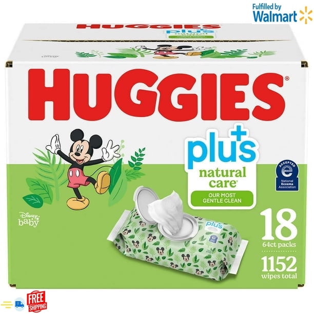 Huggies Plus Natural Care Wipes 18-pack