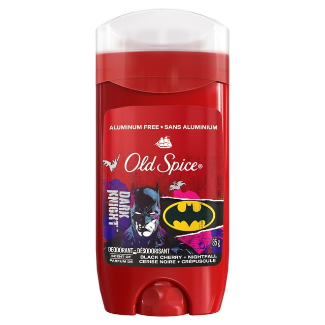 Old Spice Aluminum Free Deodorant for Men, 24/7 Freshness, Long Lasting Odor Protection, Smell Like a Hero, Batman, Black Cherry and Nightfall Scent 85g