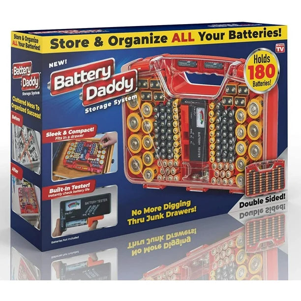 Battery Daddy 180pc Battery Organizer & Tester with Storage Case