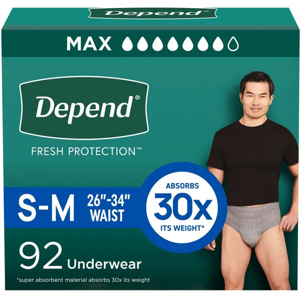 Depend fresh protection 92 underwear S-M