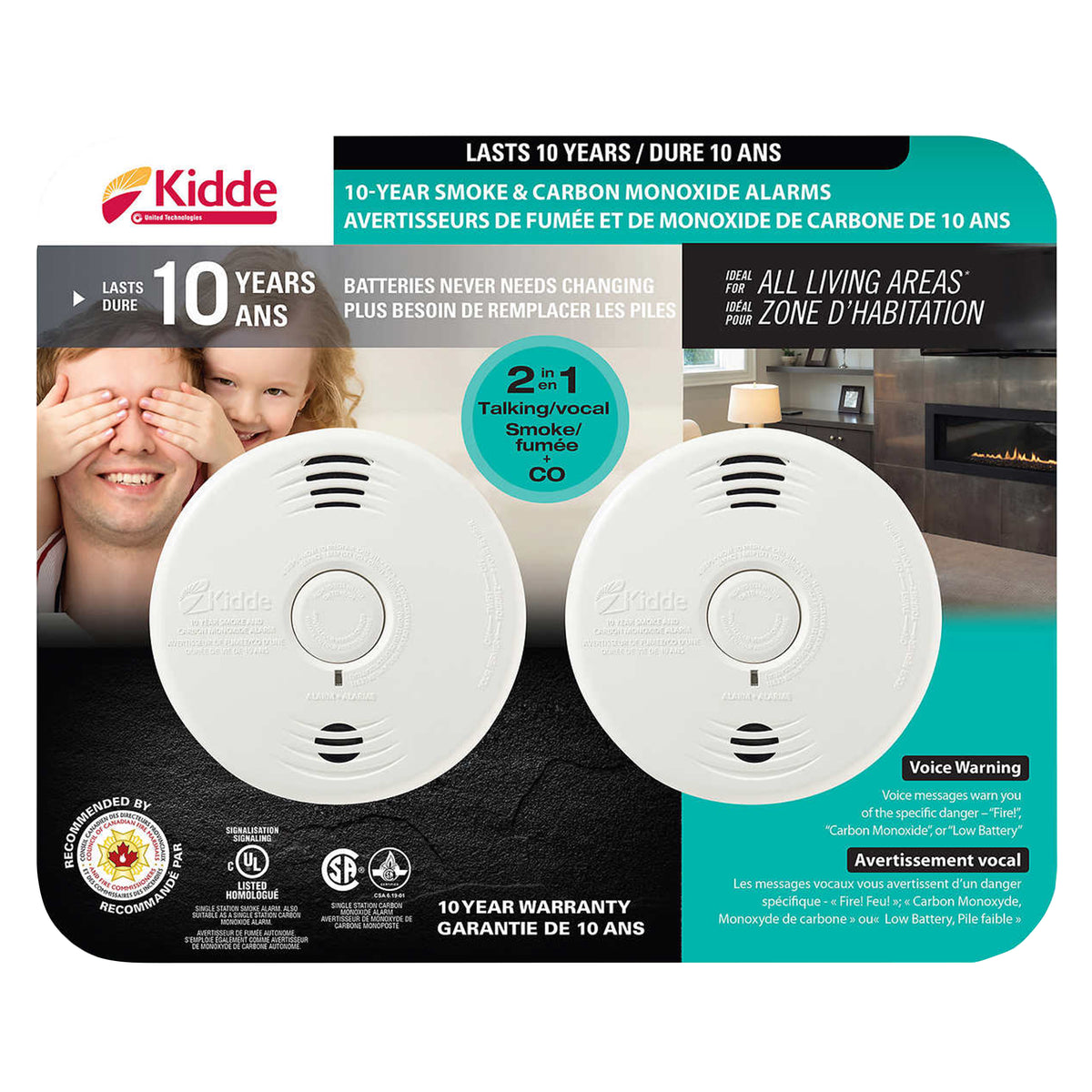 Kidde Smoke & co alarm combo Pack of 2