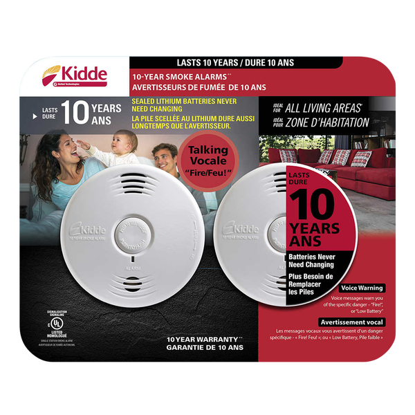 Kidde smoke alarm w/voice pack of 2
