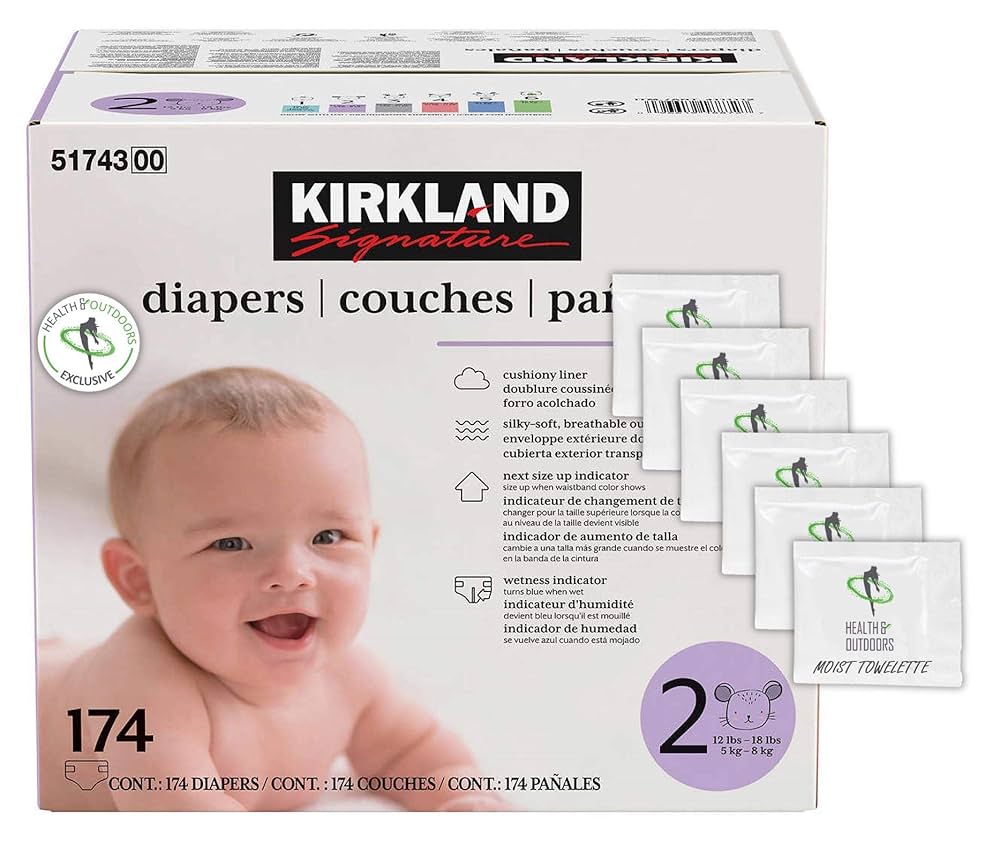 Kirkland Signature diapers size 2 pack of 174