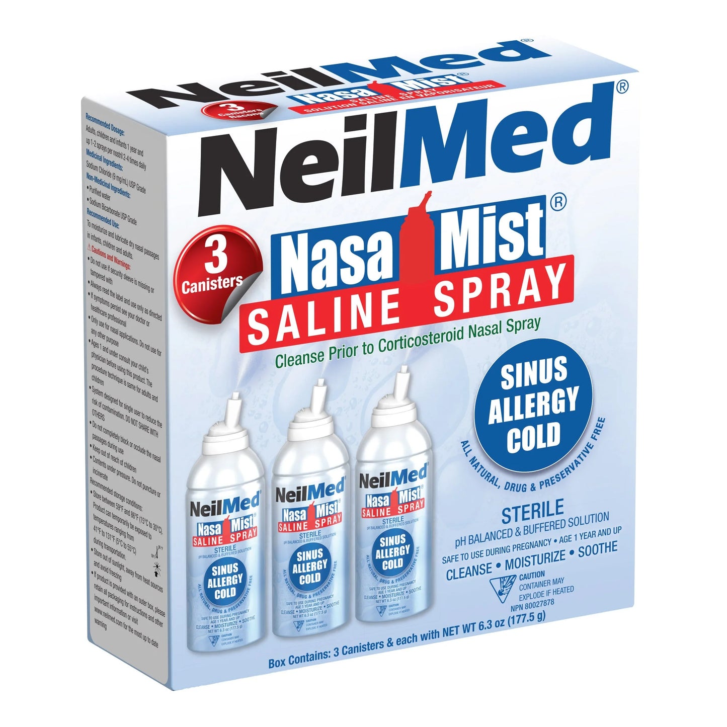 Neilmed Sinus Saline Spray 3 X 177 ml