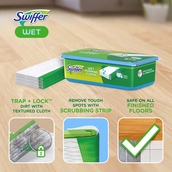 Swiffer Sweeper Wet Mopping Cloths, 32 count