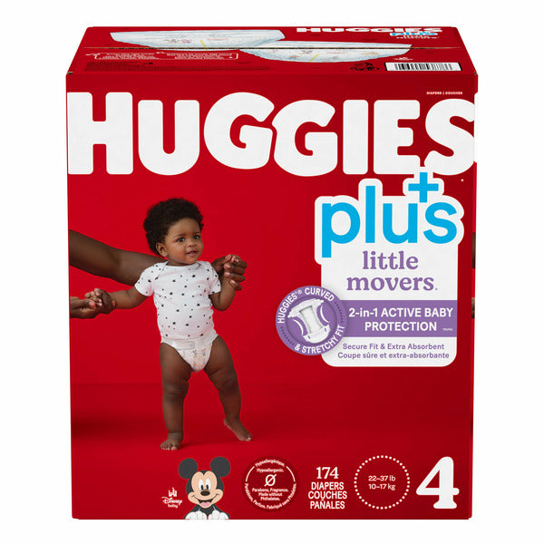 Huggies Little Movers Plus Active Baby Diapers Plus - Size 4