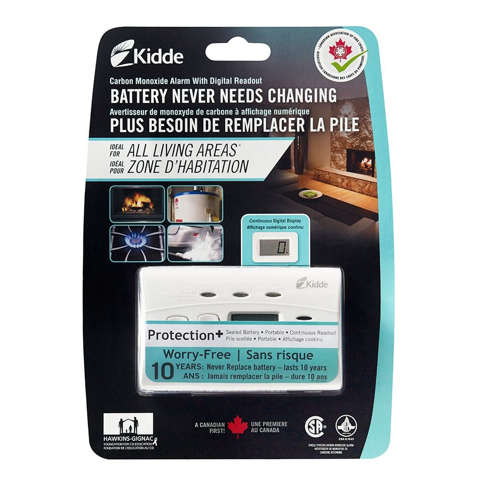 Kidde Worry Free Battery Operated Carbon Monoxide Alarm with Digital Display