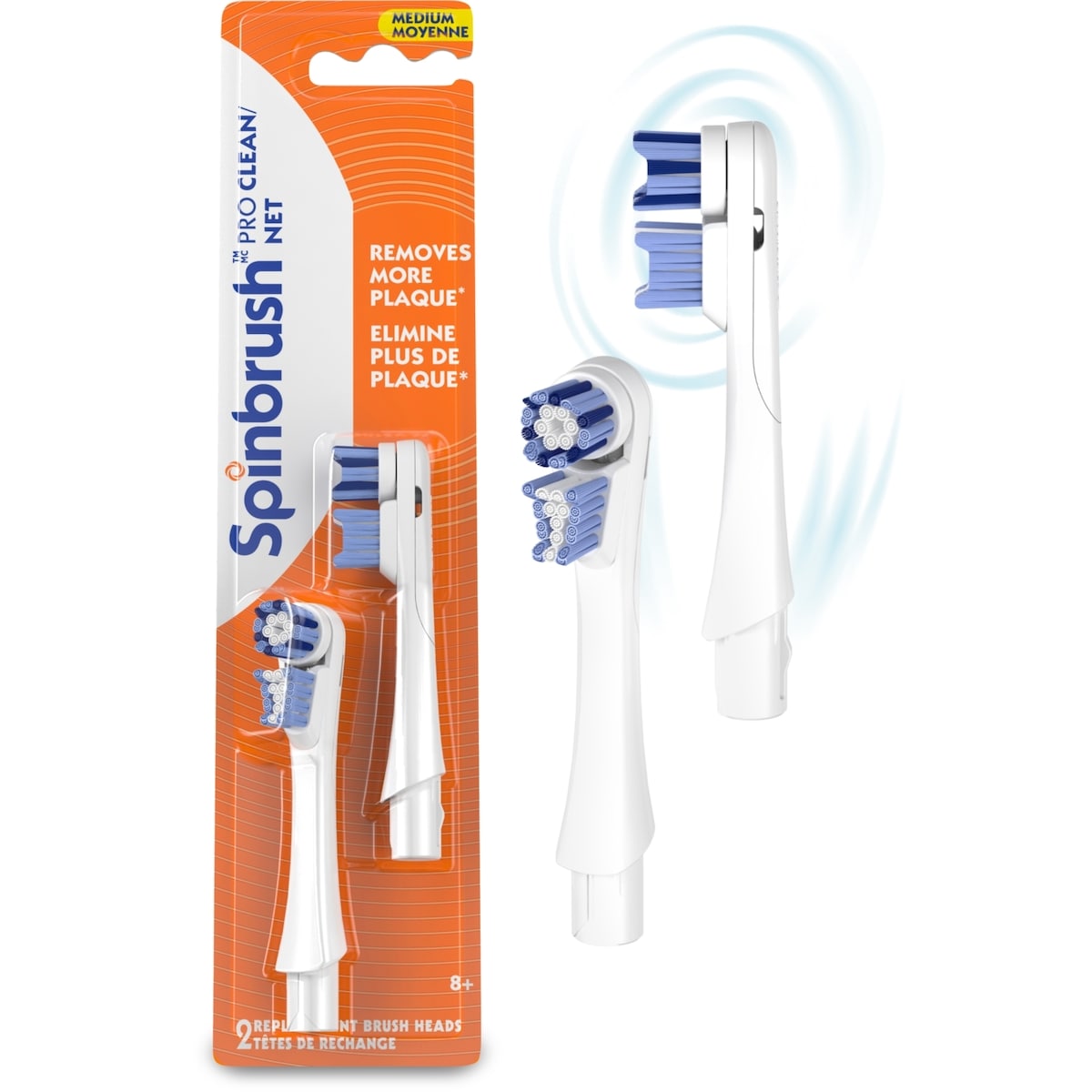 Spinbrush PRO WHITEN Replacement Heads,Medium