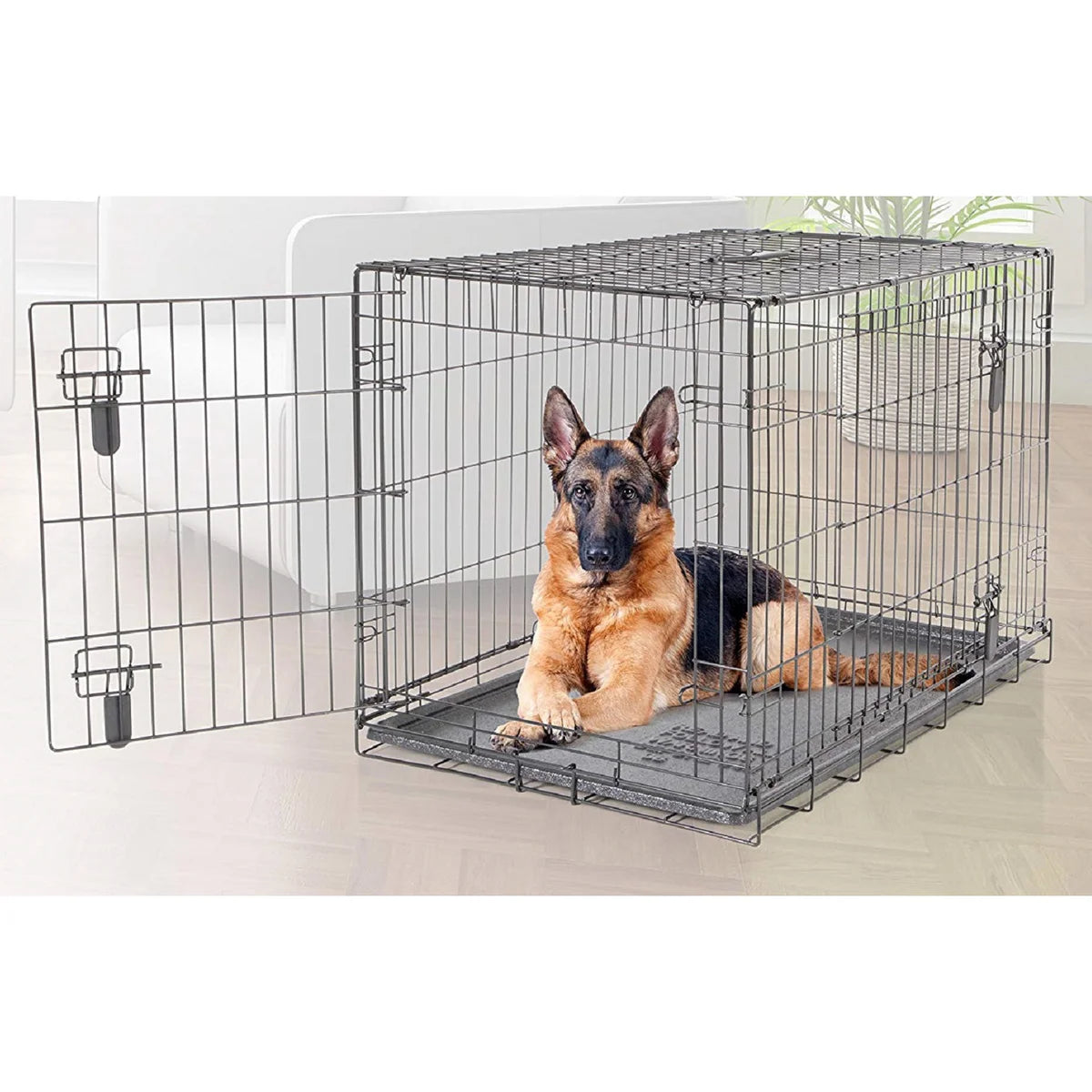 Premium Double-Door Wire Dog Cage