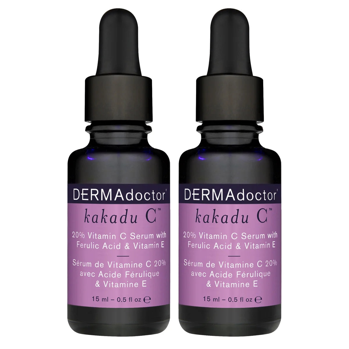 DERMAdoctor Kakadu C Serum 2 x 15 mL,20% Vitamin C with Ferulic Acid & Vitamin E