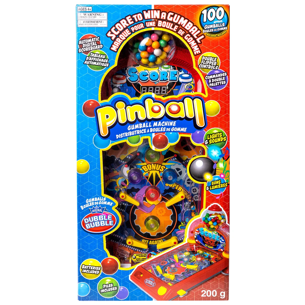 Dubble Bubble Pinball Machine, 200 g