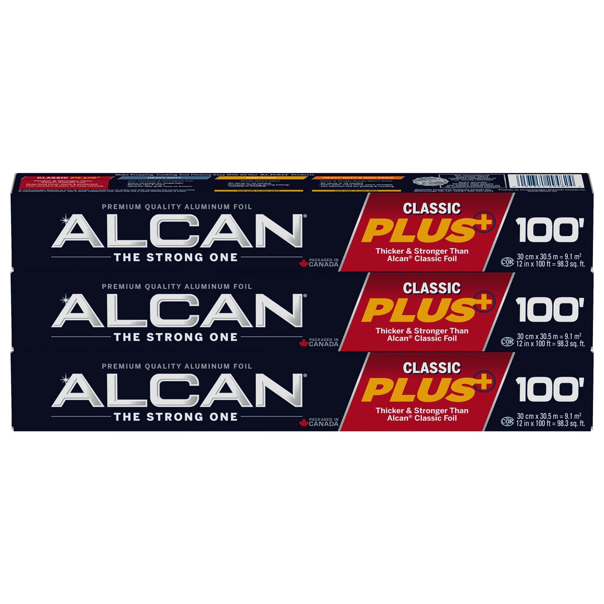 Alcan Classic Plus Aluminum Foil Wrap, 3-pack