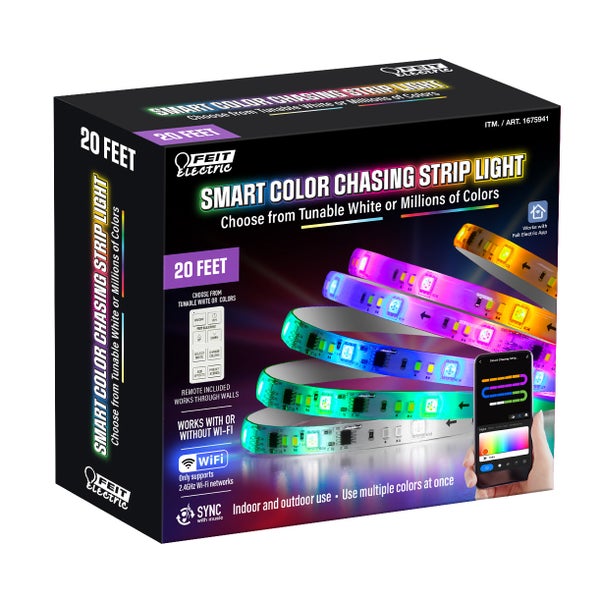 Feit Electric Indoor 19.7 ft. Smart Colour Chasing Strip Light