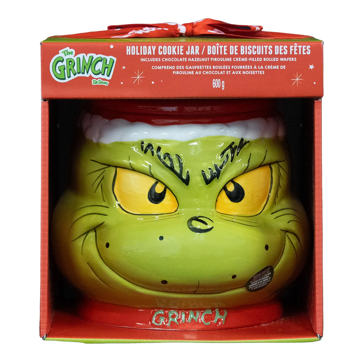 Pirouline Chocolate Hazelnut Wafers In A Grinch Holiday Cookie Jar, 600 g