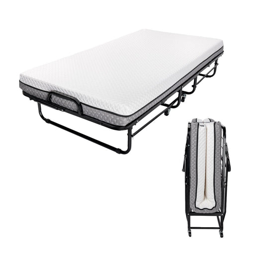 Milliard Diplomat Easy-Store Twin Folding Bed with Memory Foam Mattress