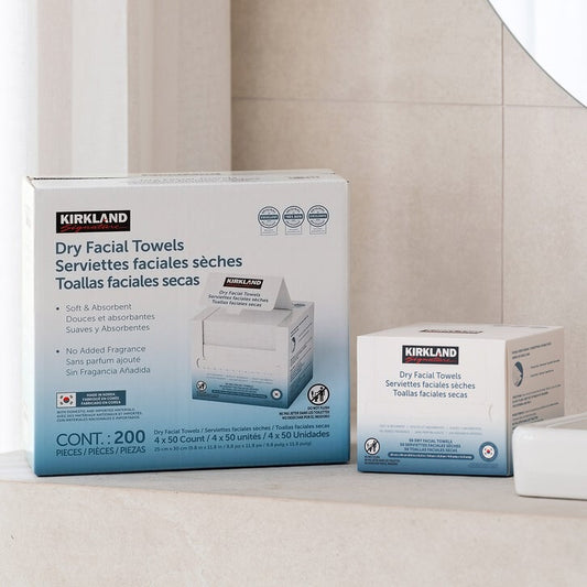 KIRKLAND SIGNATURE DRY FACIAL TOWELS 50 CT