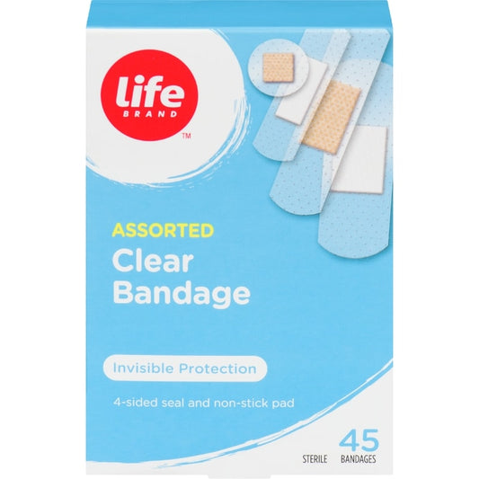 Life Brand Clear Assorted Bandages 45 ea