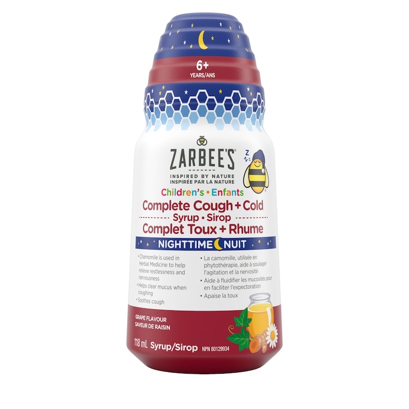 ZARBEE'S
Children's Nighttime Complete Cough + Cold Syrup