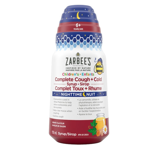 ZARBEE'S
Children's Nighttime Complete Cough + Cold Syrup