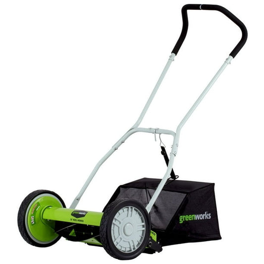 Greenworks 25052 16-Inch Reel Lawn Mower with Grass Catcher