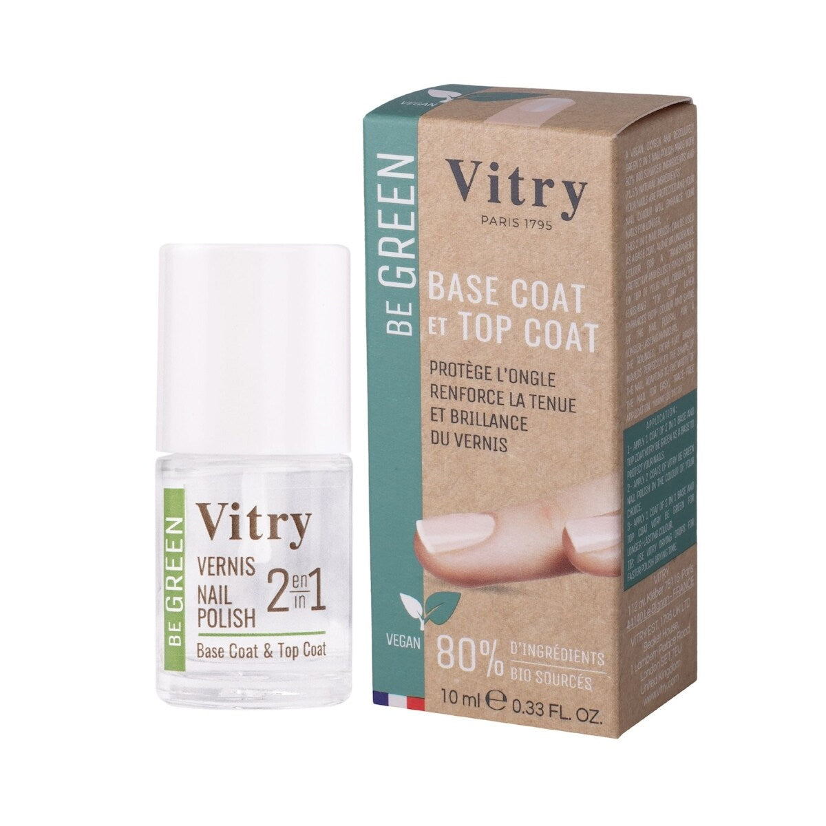 Vitry Be Green  Nail Lacquer 2 In 1 Base And Top Coat