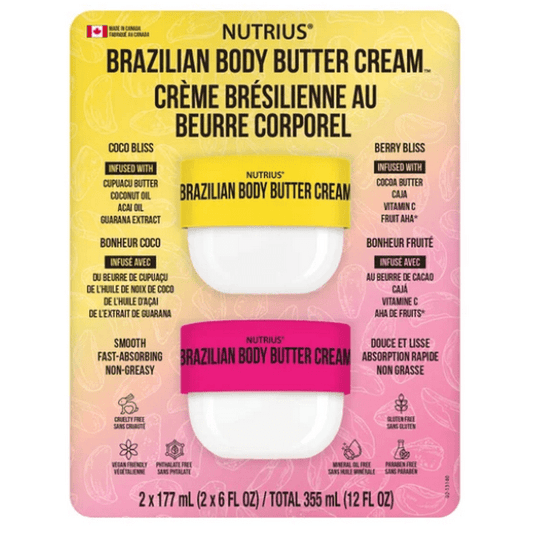 Nutrius Brazillian Body Butter Cream, 2 x 177 mL