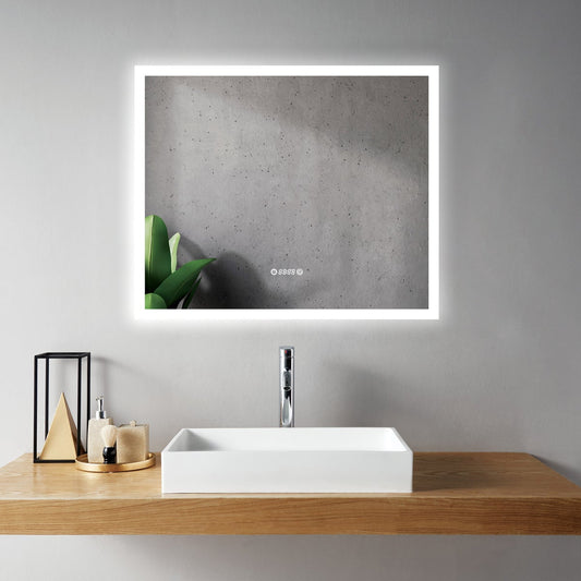 SERA LED Mirror Frosted Edge with Time and Temperature Function