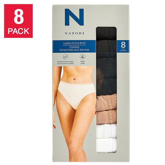 N Natori Women's Hi-Cut Briefs, 8-pack