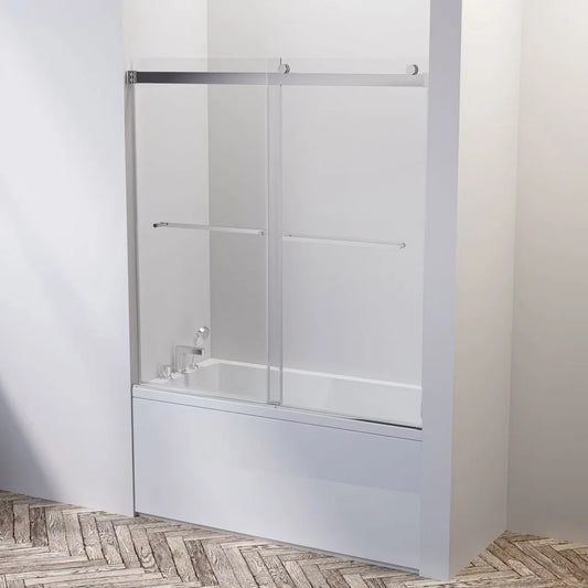 Hydro Vision Kronos 60 in. Frameless Reversible Bypass Bathtub Door