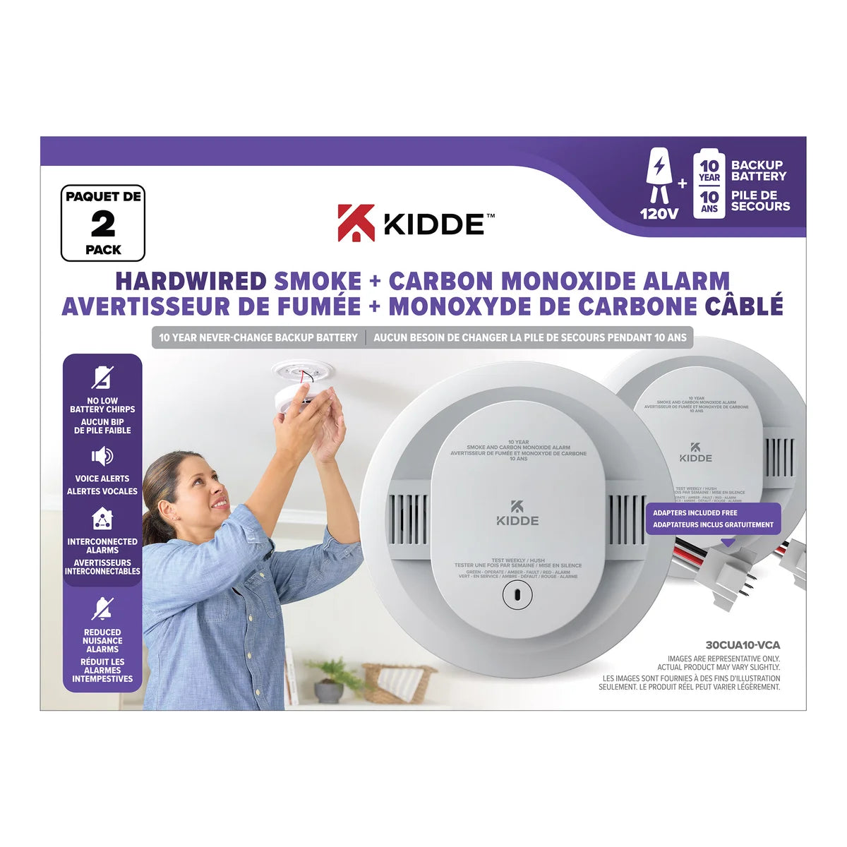 Kidde Smoke & Co Alarm 2pk Hardwired And Battery