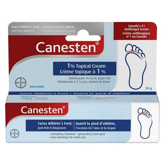Canesten Antifungal Cream: Cures Athlete's Foot, Jock Itch, Ringworm; Relieves Itching, Burning, Scaling and Soreness: Odourless, Greaseless