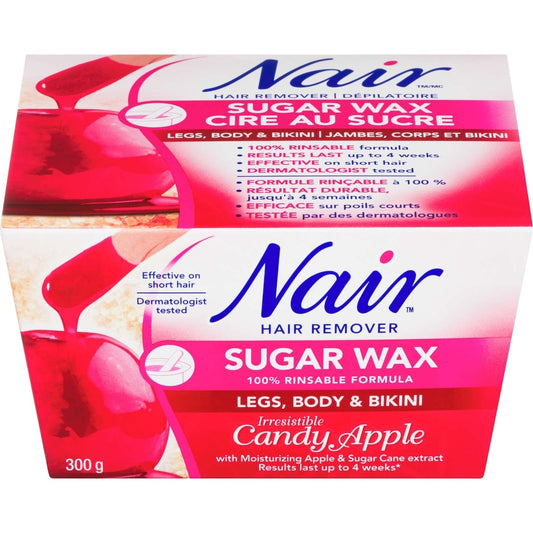 Nair Sugar Wax for Legs, Body and Bikini in Irresistible Candy Apple