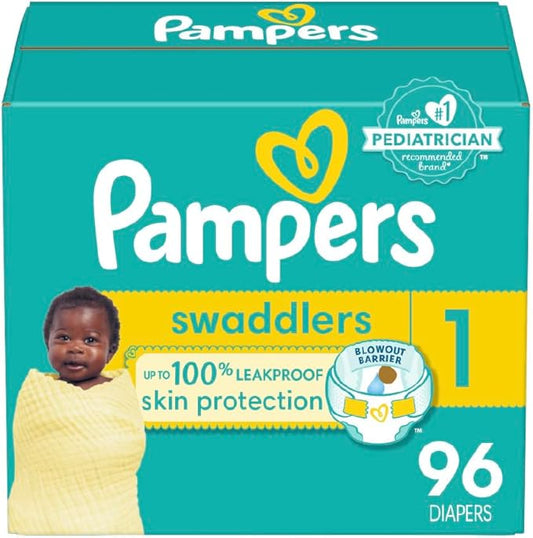 Pampers Swaddlers Newborn Diaper Size 1 , 96 Count