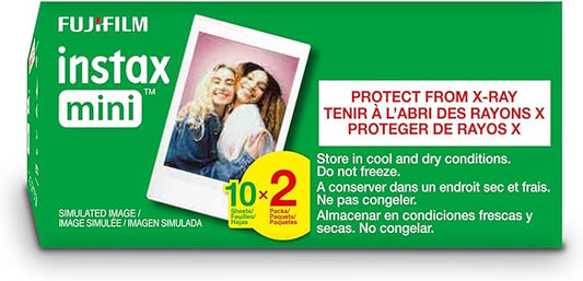 Fujifilm INSTAX Mini Instant Film Twin Pack, White (20 Exposures)