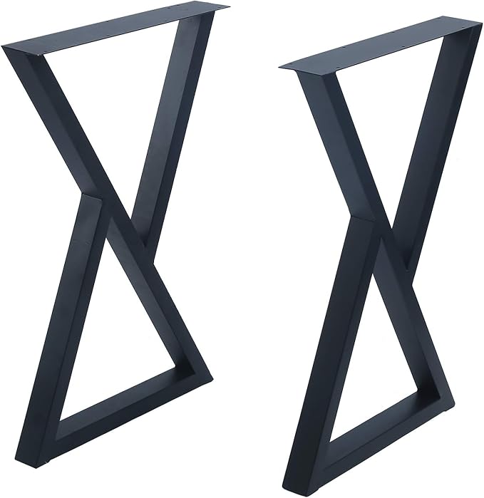 2 Pcs Furniture Legs Rustic Decory Triangle Shape Table Legs,Heavy Duty Metal Desk Legs,Dining Table Legs,Industrial Modern, DIY Iron Bench Legs(H28”xW17.7”)
