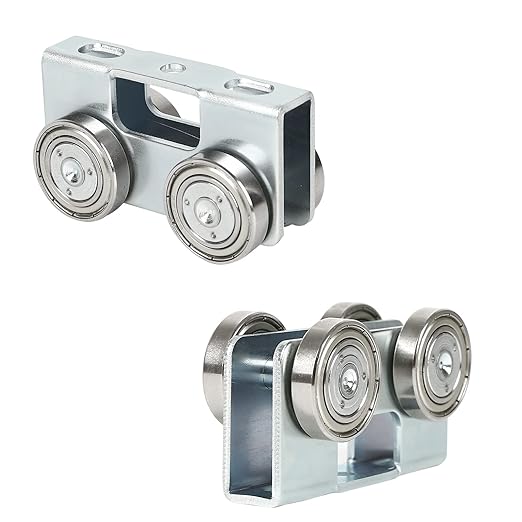 AQQHSAIN 4 Wheel Load Trolley Assembly Hoist Easy Installation Roller Trolley Light Duty Trolley Assembly Roller for Use with 1-5/8" Wide or All 1-5/8" or Taller Strut Channel