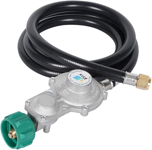 Propane Regulator with Hose, Dual Stage Propane Hose with QCC1/Type1 Connector for Gas Grills RV Appliance Generator 5ft