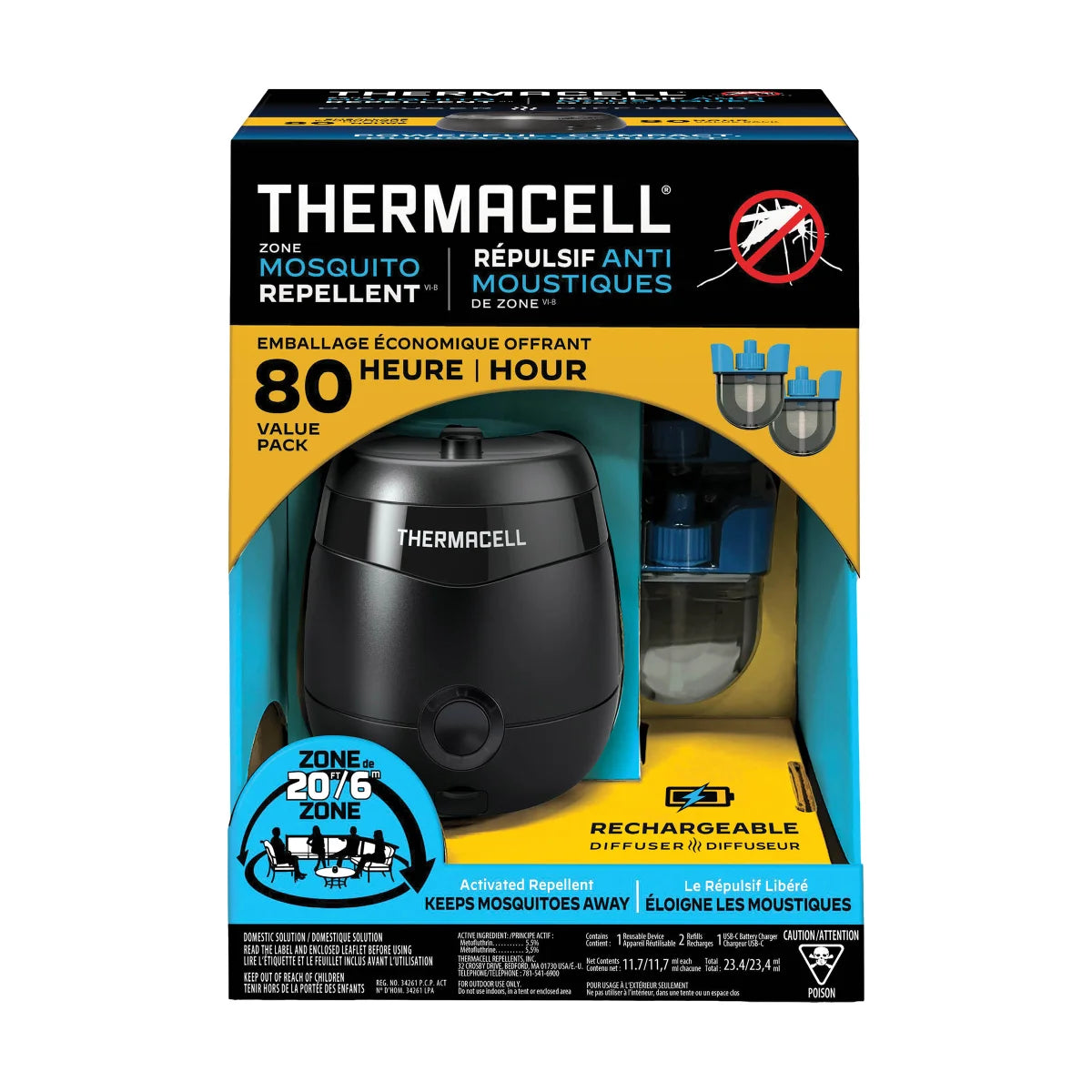 Thermacell Rechargeable Mosquito Repeller with 80 Hours of Repellent